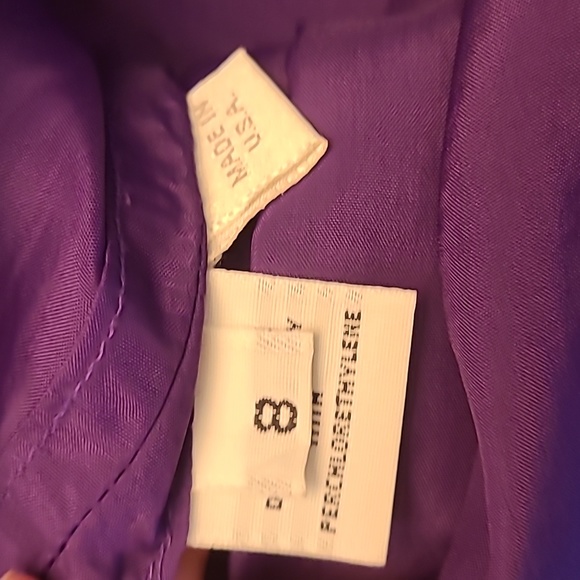 FLAWED VTG Carolyne Roehm Bergdorf Goodman 1960s Purple Faux Wrap Dress - Picture 11 of 17